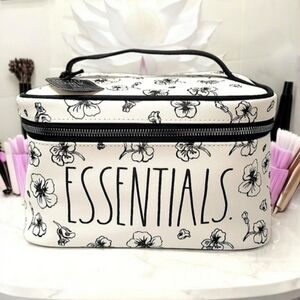 Rae Dunn White Floral Cosmetic Bag